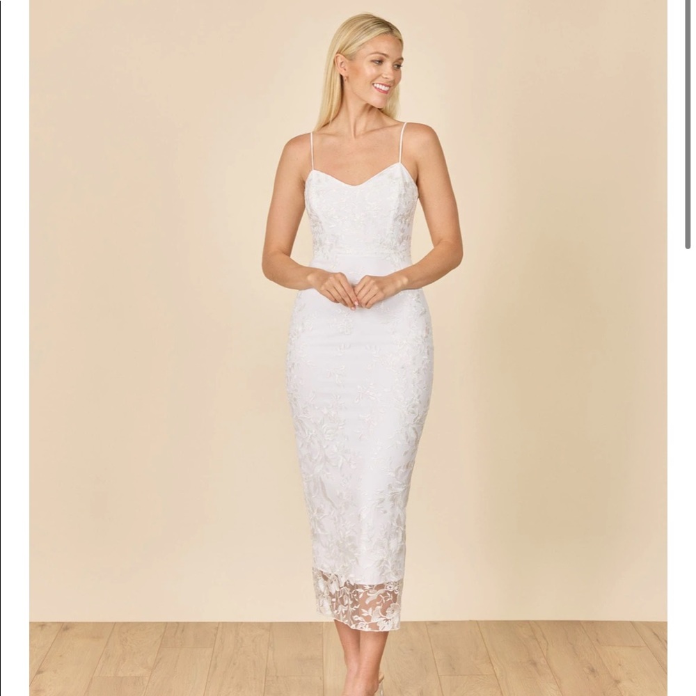 NWT PARK AND FIFTH MADISON WHITE FLORAL LACE DRESS